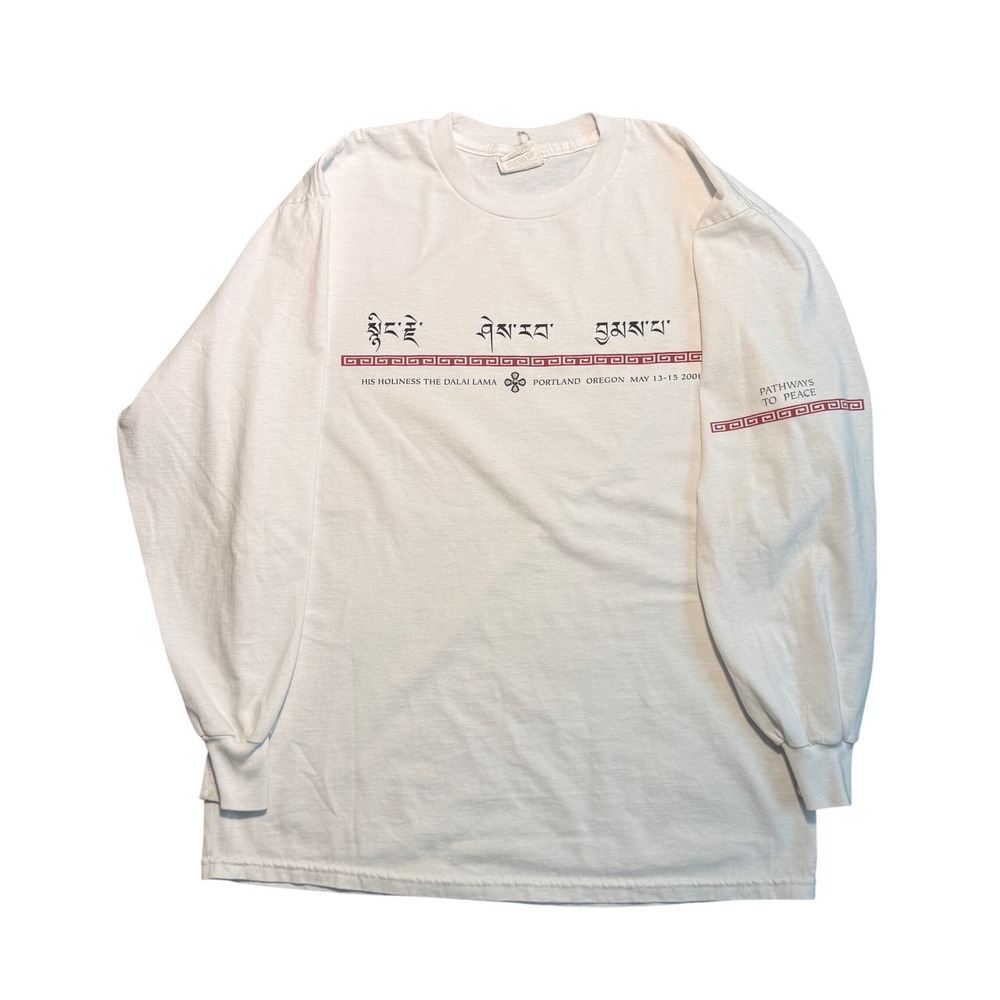 Vintage 2001 Dalai Lama Portland Oregon Visit Long Sleeve Shirt L